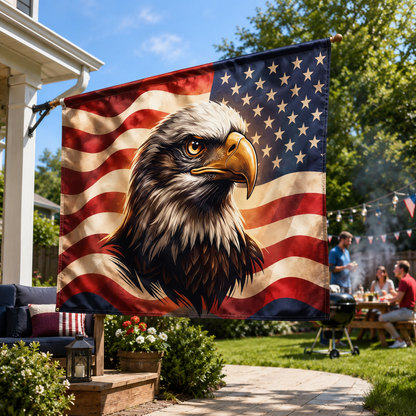 American Eagle Patriotic Flag — Double-Sided Outdoor Display