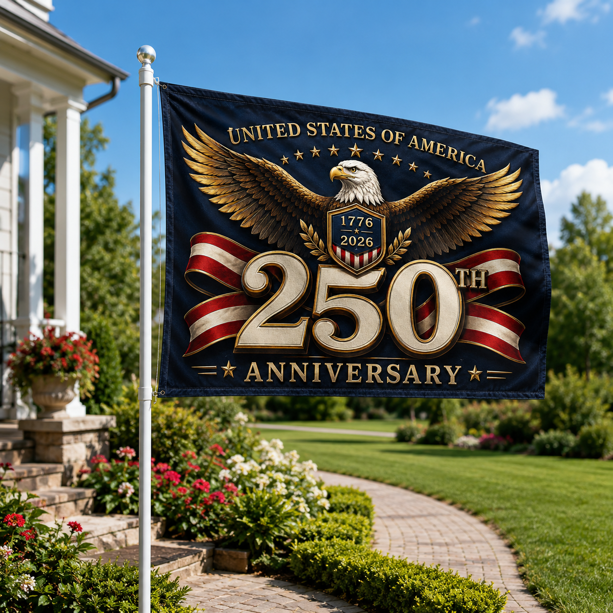 250th Anniversary U.S. Flag — Double-Sided Patriotic Eagle Banner (1776–2026)