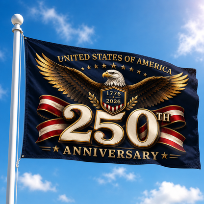 250th Anniversary U.S. Flag — Double-Sided Patriotic Eagle Banner (1776–2026)