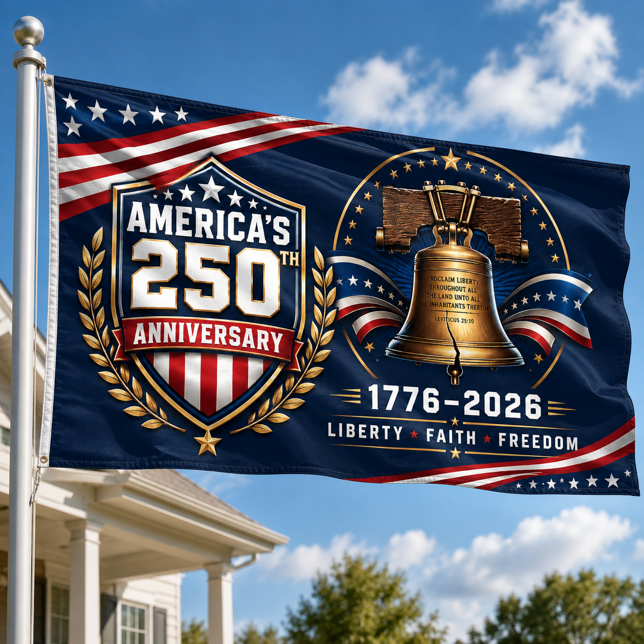 250th Anniversary Liberty Flag – Double-Sided 1776–2026 Patriotic Garden/Outdoor Flag