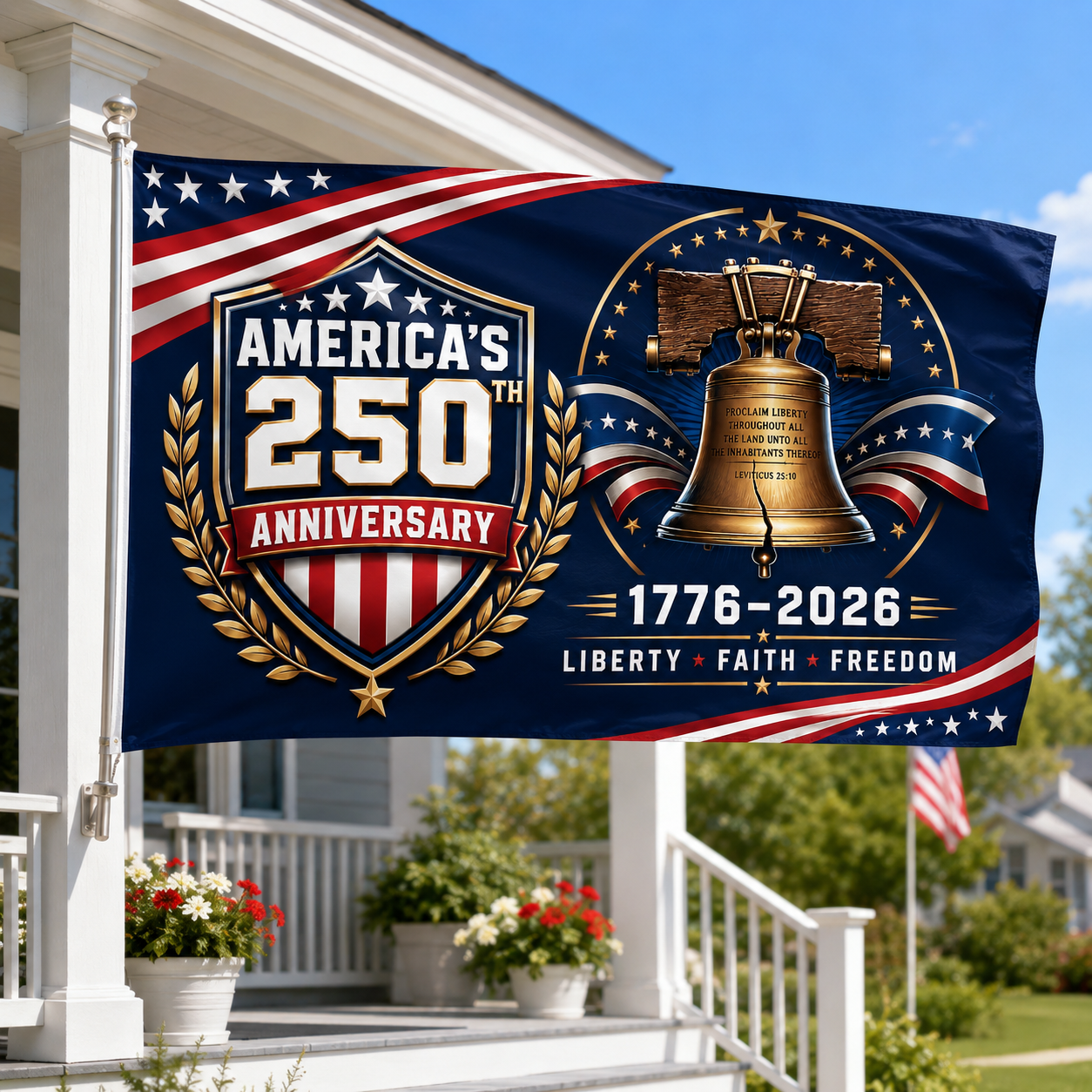 250th Anniversary Liberty Flag – Double-Sided 1776–2026 Patriotic Garden/Outdoor Flag