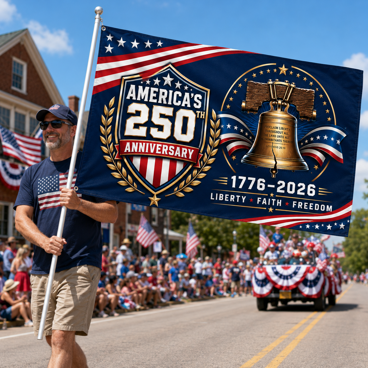250th Anniversary Liberty Flag – Double-Sided 1776–2026 Patriotic Garden/Outdoor Flag