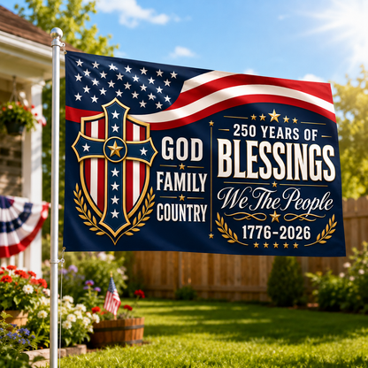 250 Years of Blessings Patriotic Double-Sided Flag