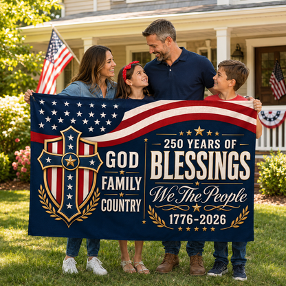 250 Years of Blessings Patriotic Double-Sided Flag
