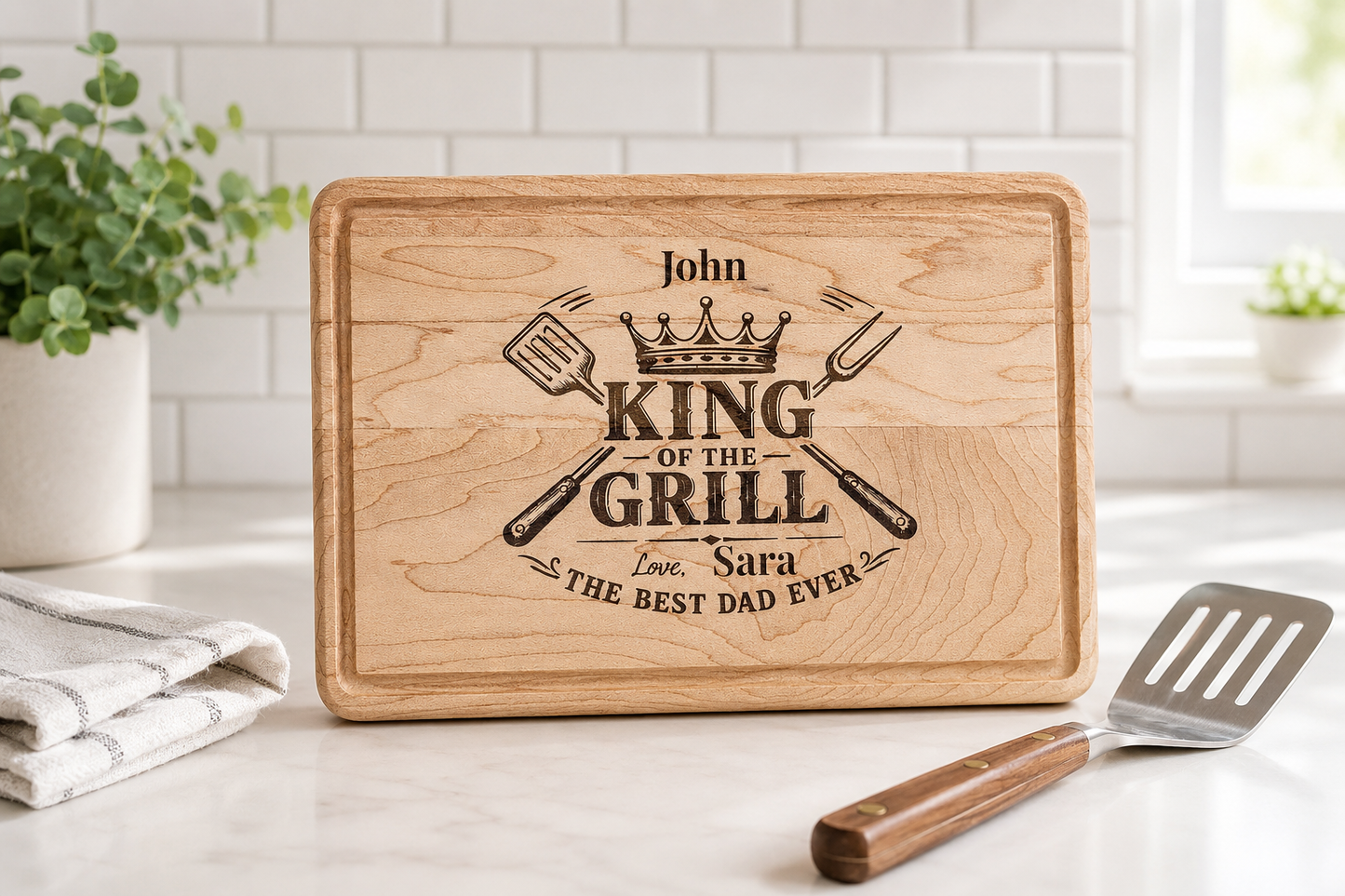 Custom Dad Grilling Cutting Board Father's Day Gift