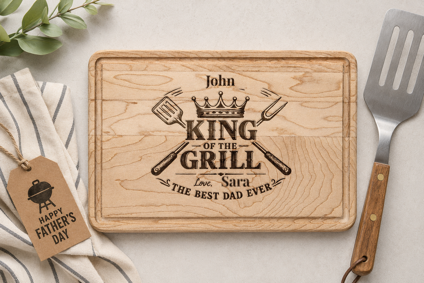 Custom Dad Grilling Cutting Board Father's Day Gift