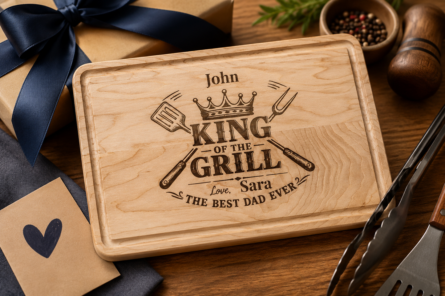 Custom Dad Grilling Cutting Board Father's Day Gift
