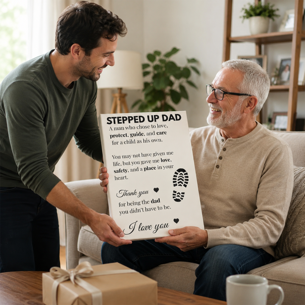 Bonus Dad Canvas Gift — Thank You for Being the Dad You Didn’t Have to Be