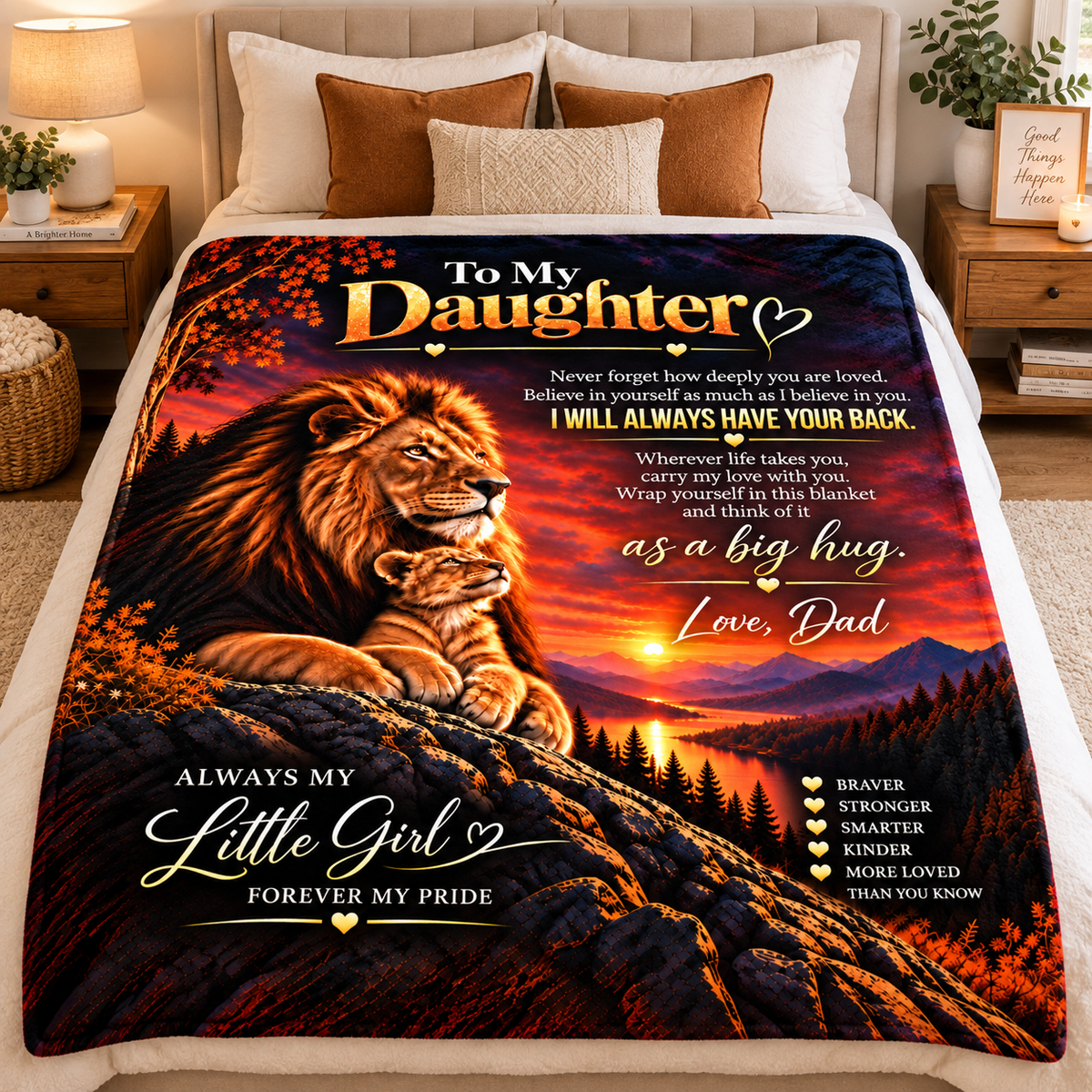 To My Daughter Love Letter Blanket – Meaningful Gift From Dad