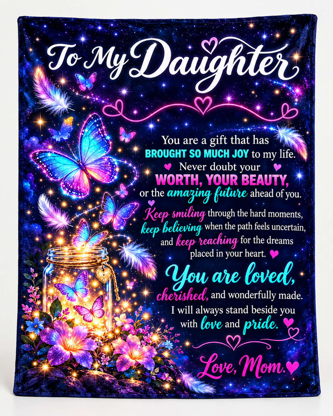 Personalized To My Daughter Blanket – Custom Name Gift from Mom