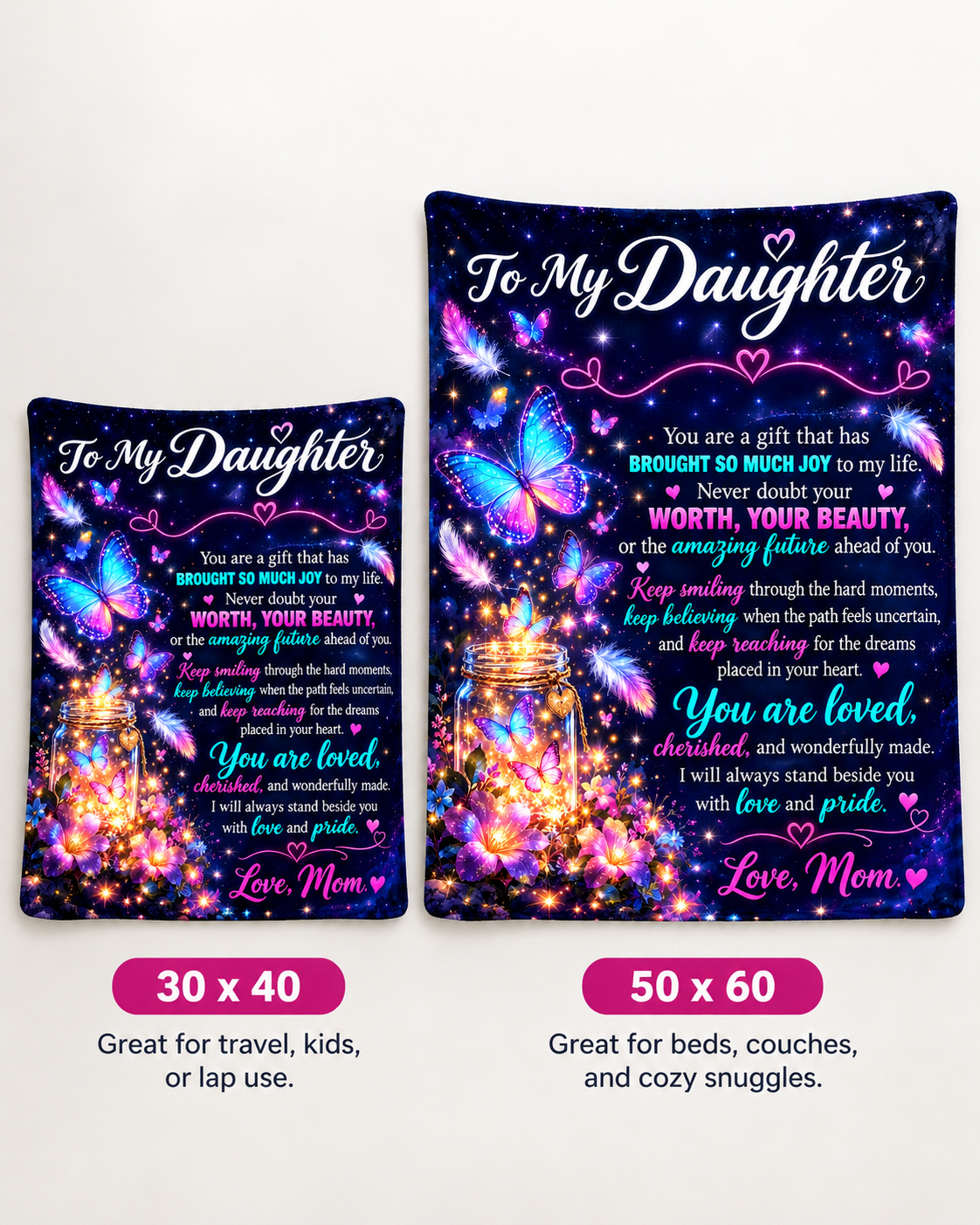 Personalized To My Daughter Blanket – Custom Name Gift from Mom