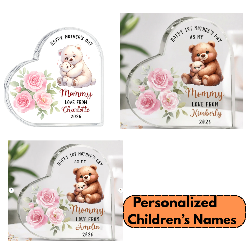 Personalized Mother's Day Heart-shape Acrylic Plaque With Name