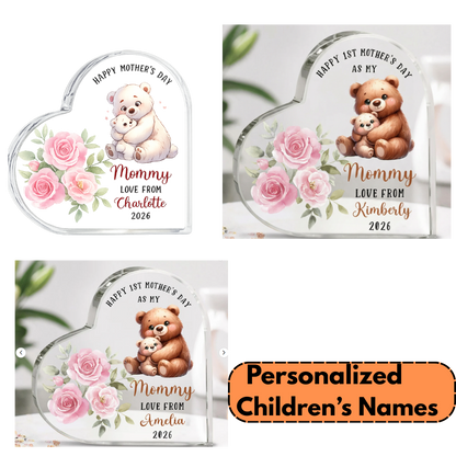 Personalized Mother's Day Heart-shape Acrylic Plaque With Name