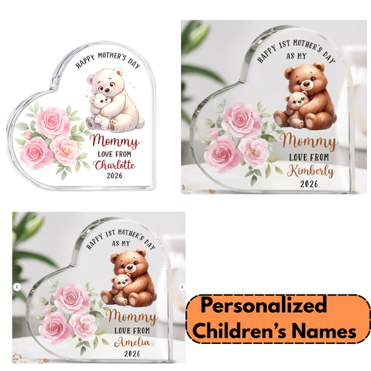 Personalized Mother's Day Heart-shape Acrylic Plaque With Name