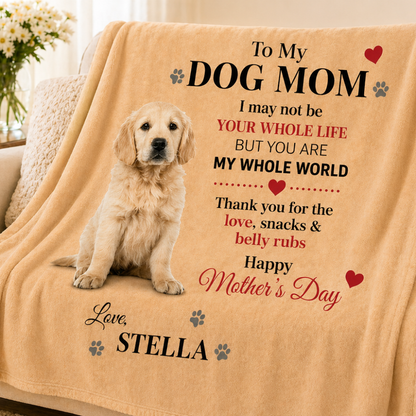 Personalized Dog Mom Blanket  with Pet Photo & Name