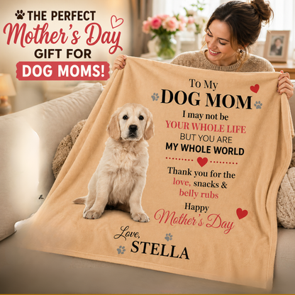 Personalized Dog Mom Blanket  with Pet Photo & Name