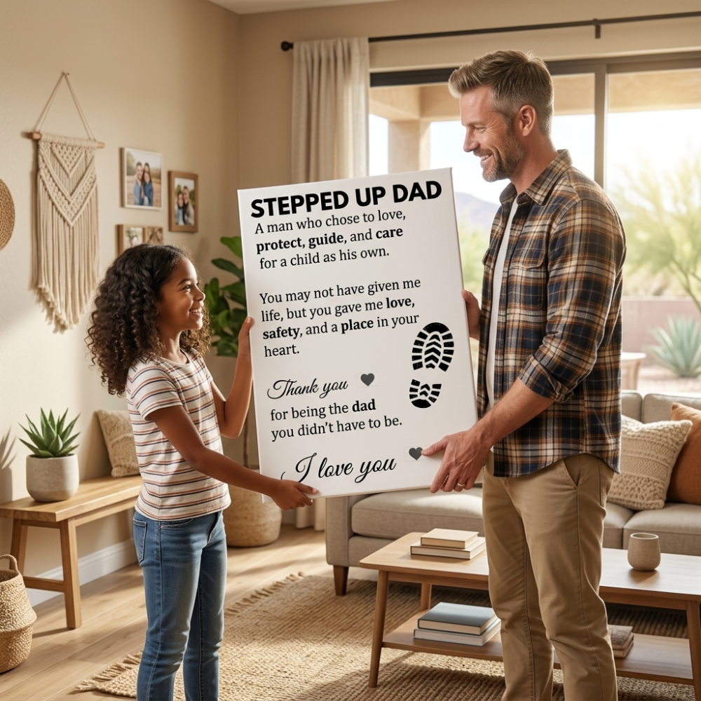 Bonus Dad Canvas Gift — Thank You for Being the Dad You Didn’t Have to Be