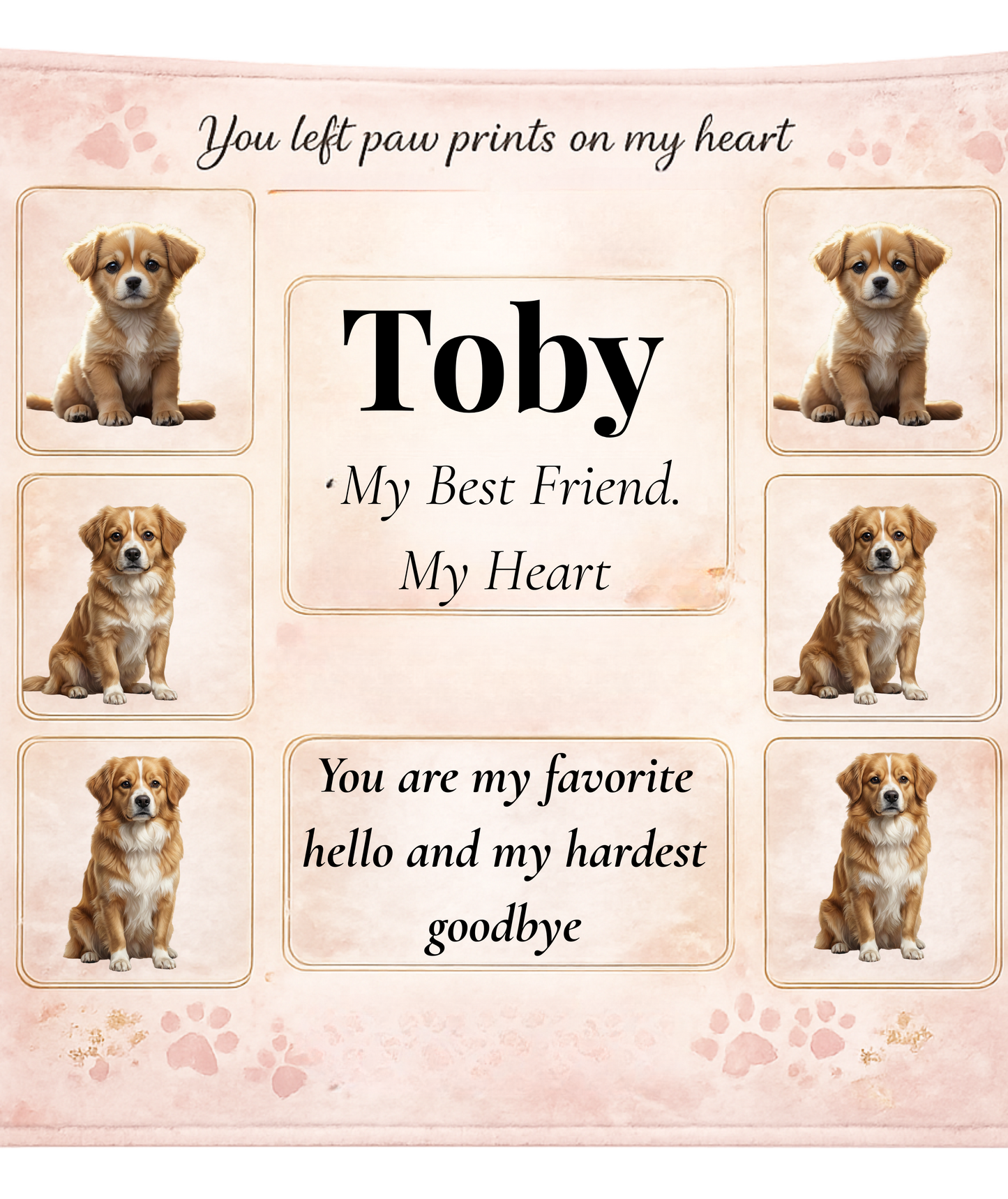 Personalized Dog Memory Blanket- 6 Photo Pet Loss Gift