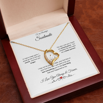 To My Beautiful Soulmate! Forever Love Necklace