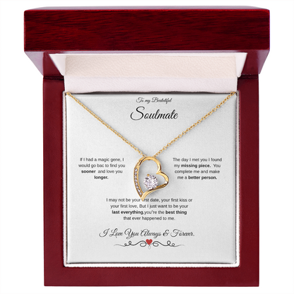 To My Beautiful Soulmate! Forever Love Necklace