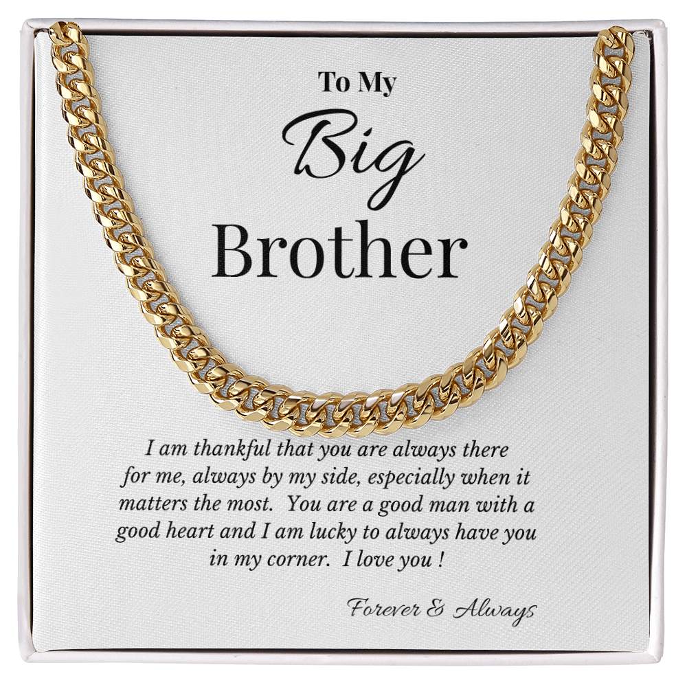 To My Big Brother Necklace- A Gift He'll Never Forget