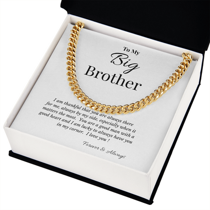 To My Big Brother Necklace- A Gift He'll Never Forget