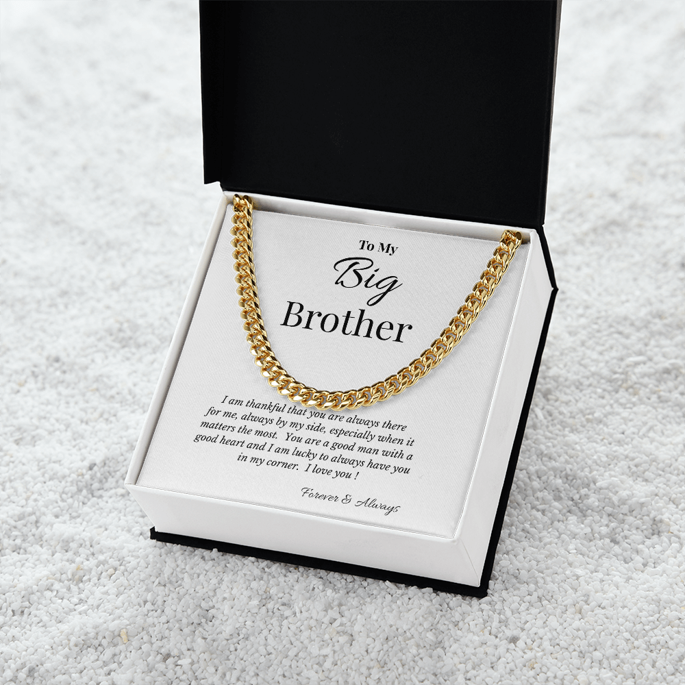 To My Big Brother Necklace- A Gift He'll Never Forget