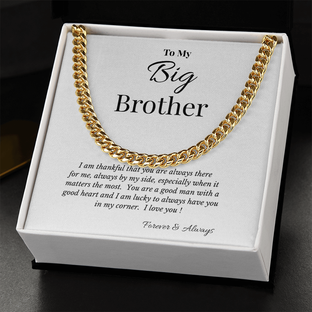 To My Big Brother Necklace- A Gift He'll Never Forget