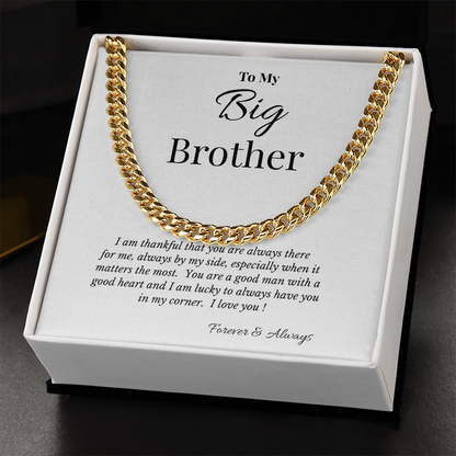 To My Big Brother Necklace- A Gift He'll Never Forget