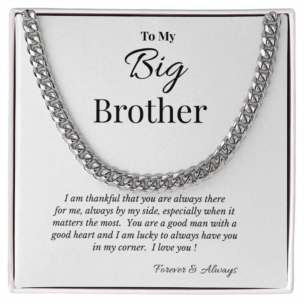 To My Big Brother Necklace- A Gift He'll Never Forget