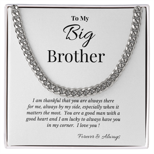 To My Big Brother Necklace- A Gift He'll Never Forget