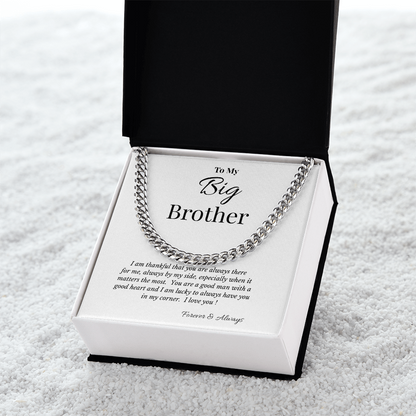 To My Big Brother Necklace- A Gift He'll Never Forget