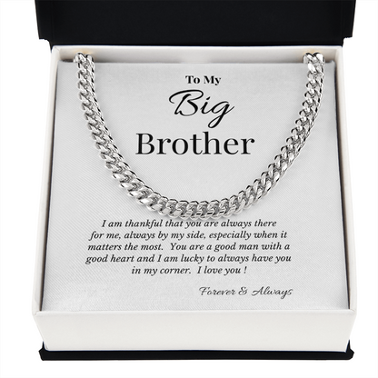 To My Big Brother Necklace- A Gift He'll Never Forget