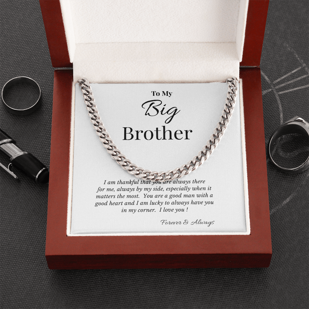 To My Big Brother Necklace- A Gift He'll Never Forget