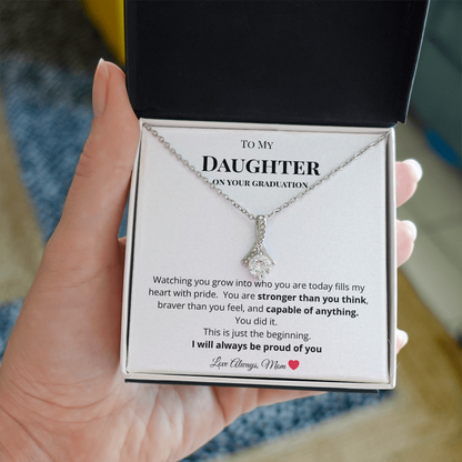 To My Daughter on Your Graduation - I am So Proud of You Necklace