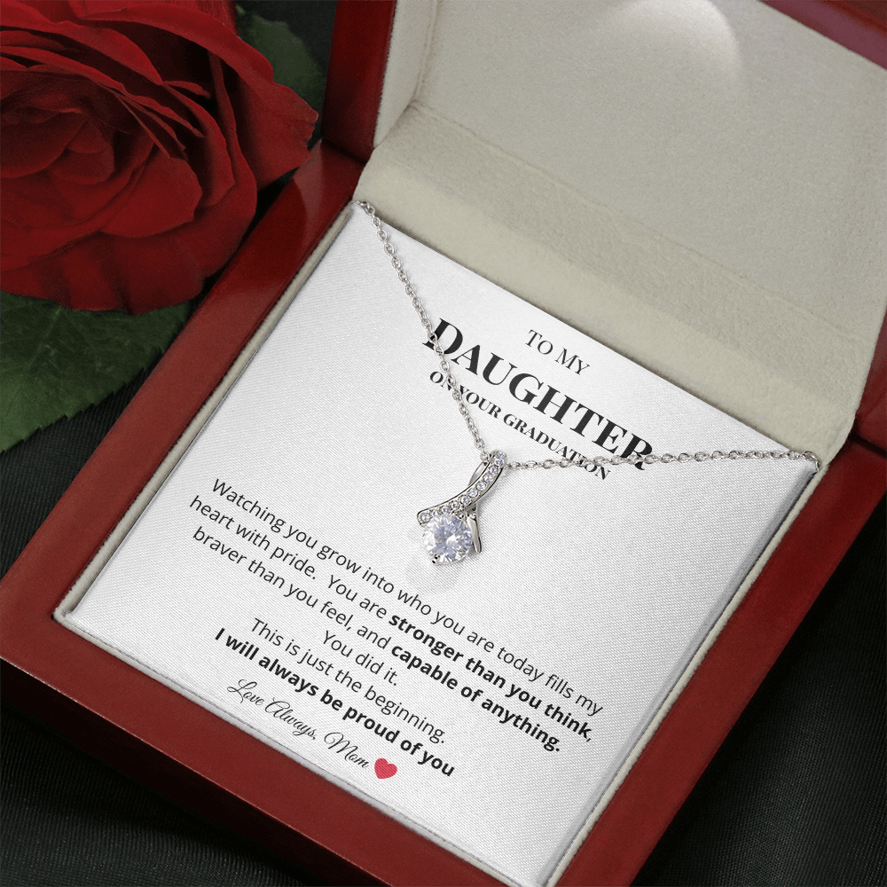 To My Daughter on Your Graduation - I am So Proud of You Necklace