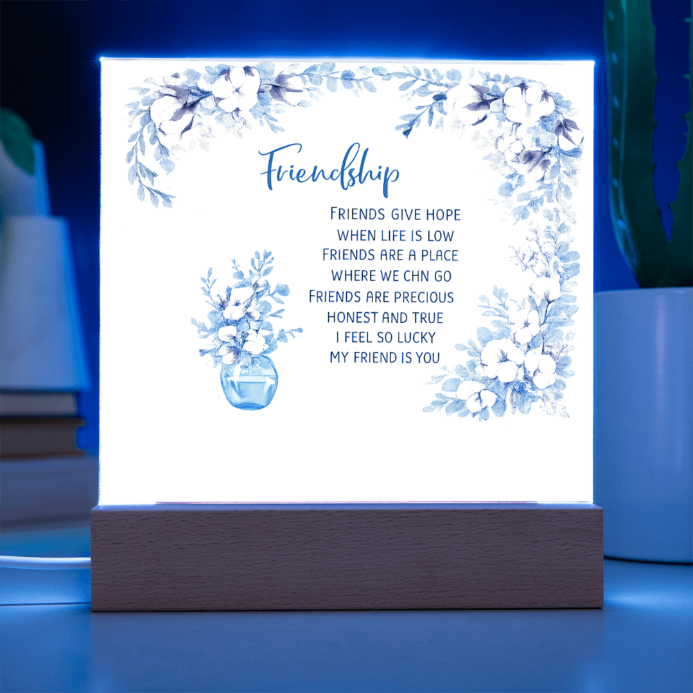 Friendship Acrylic Plaque-Gift For Friend- Valentine's Day Gift