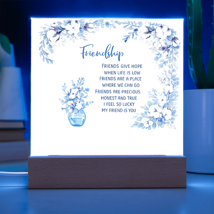 Friendship Acrylic Plaque-Gift For Friend- Valentine's Day Gift