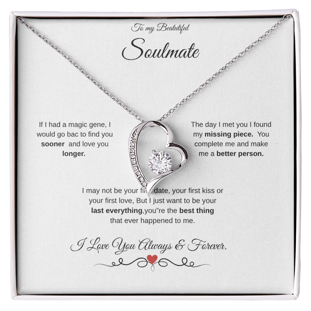 To My Beautiful Soulmate! Forever Love Necklace