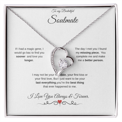 To My Beautiful Soulmate! Forever Love Necklace