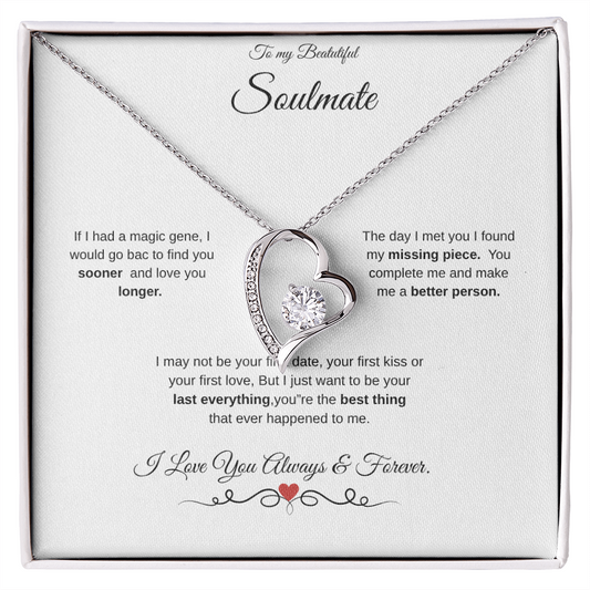 To My Beautiful Soulmate! Forever Love Necklace