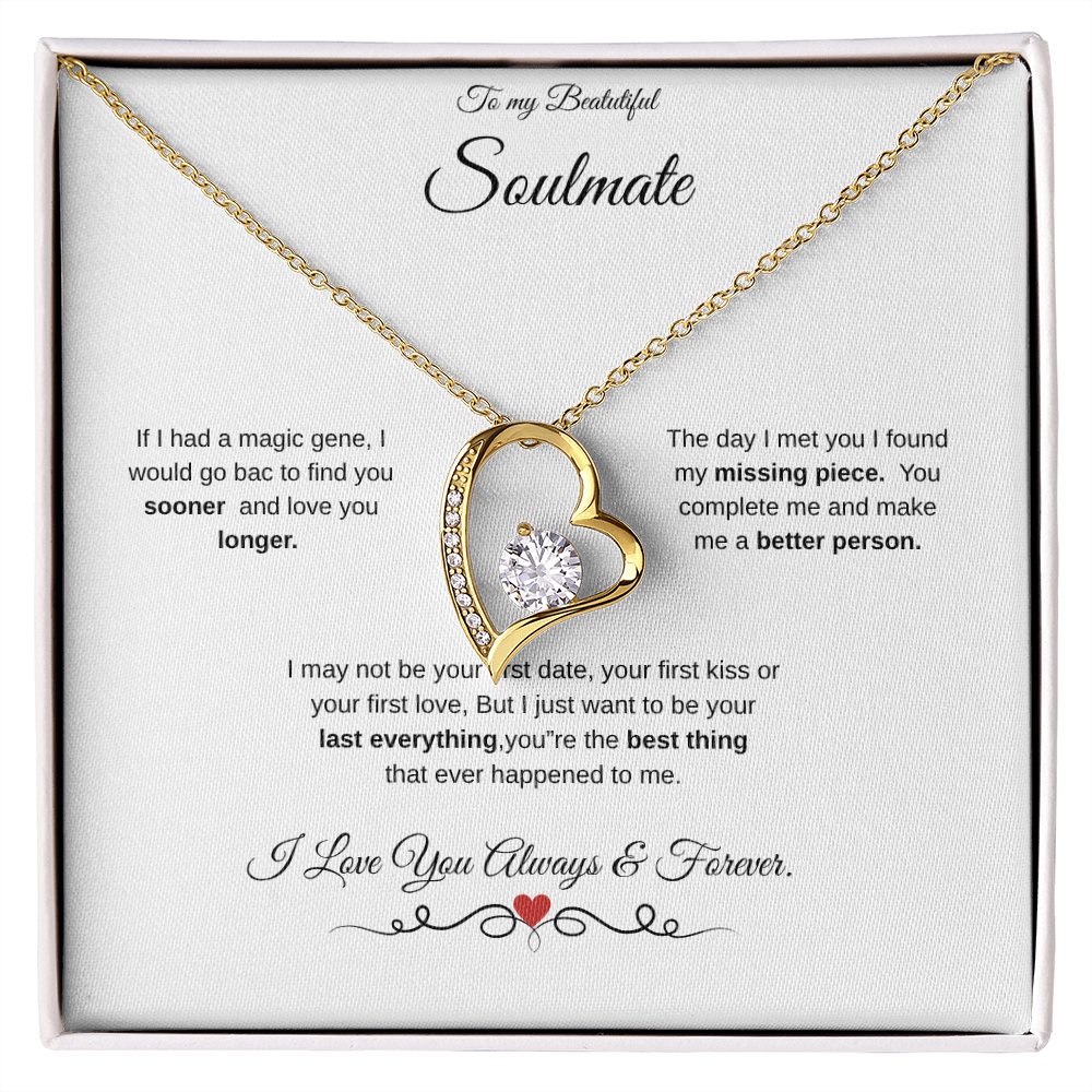 To My Beautiful Soulmate! Forever Love Necklace