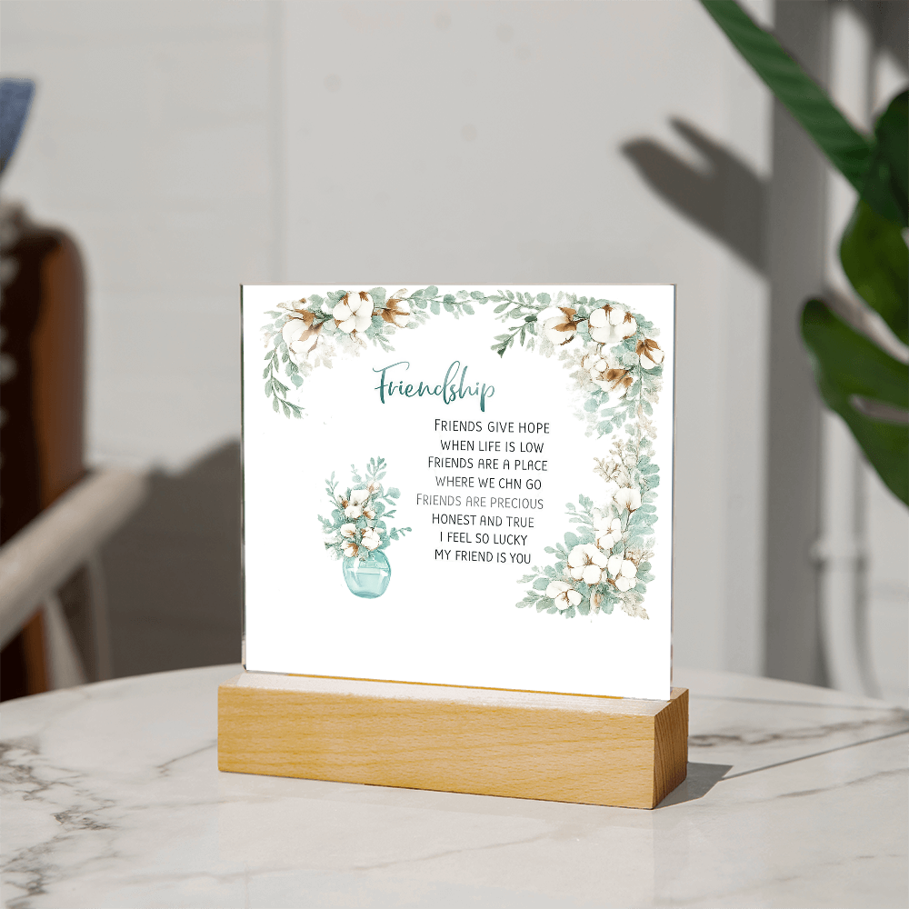 Friendship Acrylic Plaque-Gift For Friend- Valentine's Day Gift