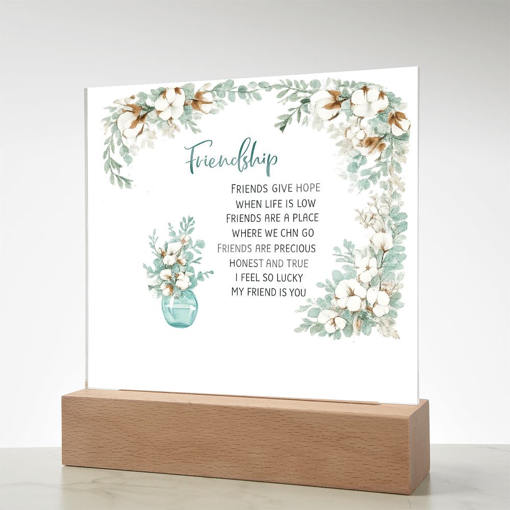 Friendship Acrylic Plaque-Gift For Friend- Valentine's Day Gift