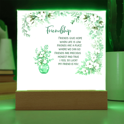 Friendship Acrylic Plaque-Gift For Friend- Valentine's Day Gift