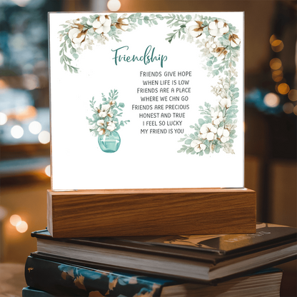 Friendship Acrylic Plaque-Gift For Friend- Valentine's Day Gift