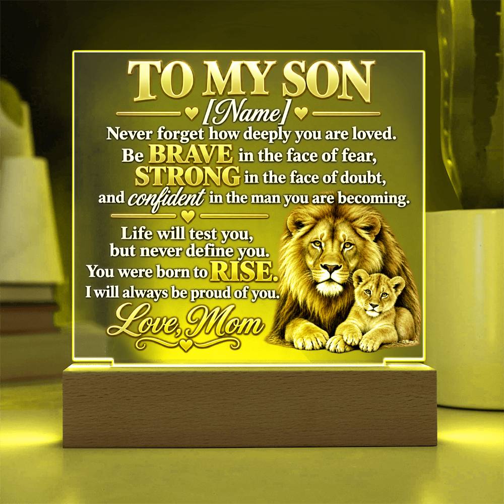 To My Son Lion and Cub Inspirational Acrylic Plaque