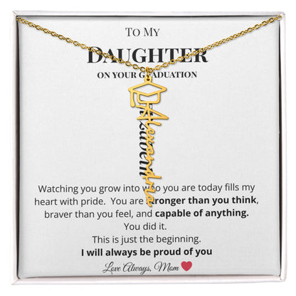 Graduation Cap Name Necklace