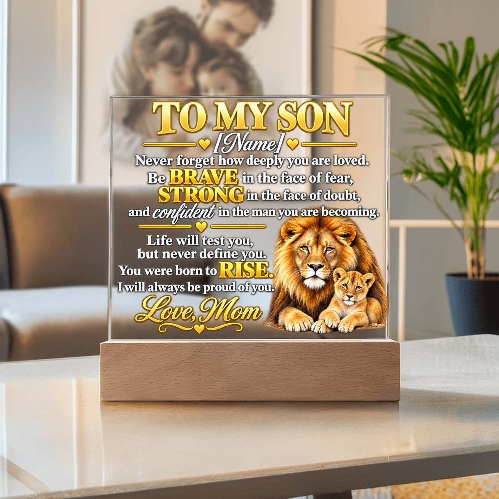 To My Son Lion and Cub Inspirational Acrylic Plaque