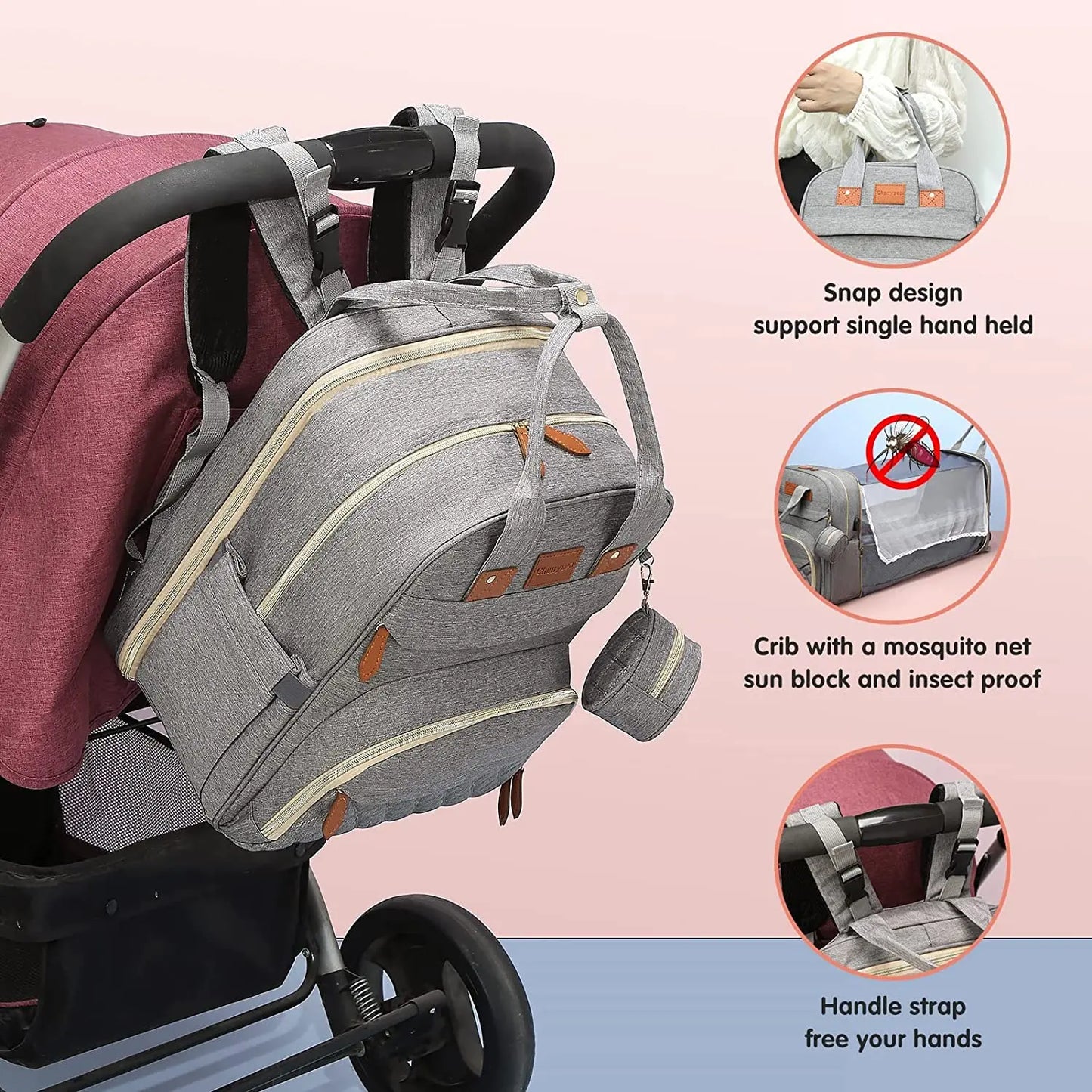 Smart Diaper Bag with Bed